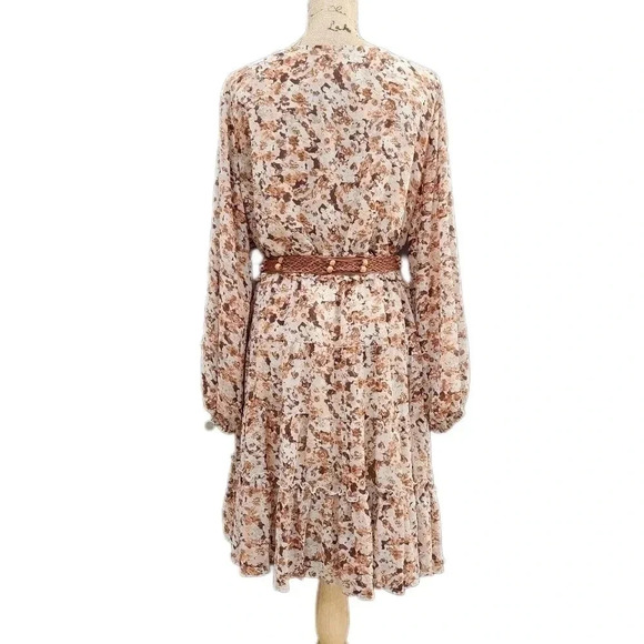 Hayden L.A. Floral Boho Smocked Waist Dress, Brown/ White, US Women's 1X - Picture 4 of 7